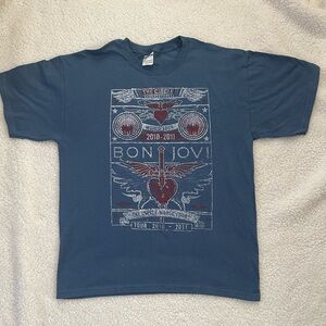 Bon Jovi Circle World Tour 2010-2011 Tee Bleach Spots